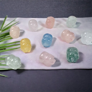 【B128】尋寶家 天然 摩根石 通孔 小豬 半成品 DIY 手工 飾品 配件 材料 串珠 天然水晶石紋 隨機出貨