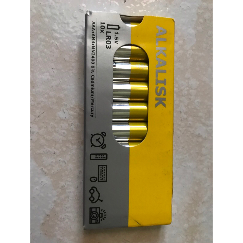 [ IKEA絕版品］📢 IKEA 正品  ALKALISK鹼性電池10件裝  4號AAA  四號LR03 1.5V電池