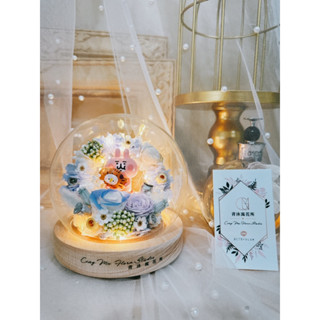 青沐寓花所·CING MU FLORA STUDIO🌹幸福甘味處♥️卡娜赫拉&P助♥️永生花USB夜燈玻璃花瓶💐