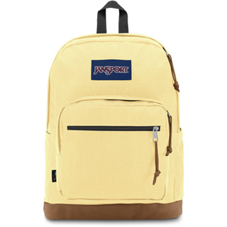 jansport right back 單邊水壺 15.6吋電腦格 美式 經典 蛋黃色 麂皮後背包