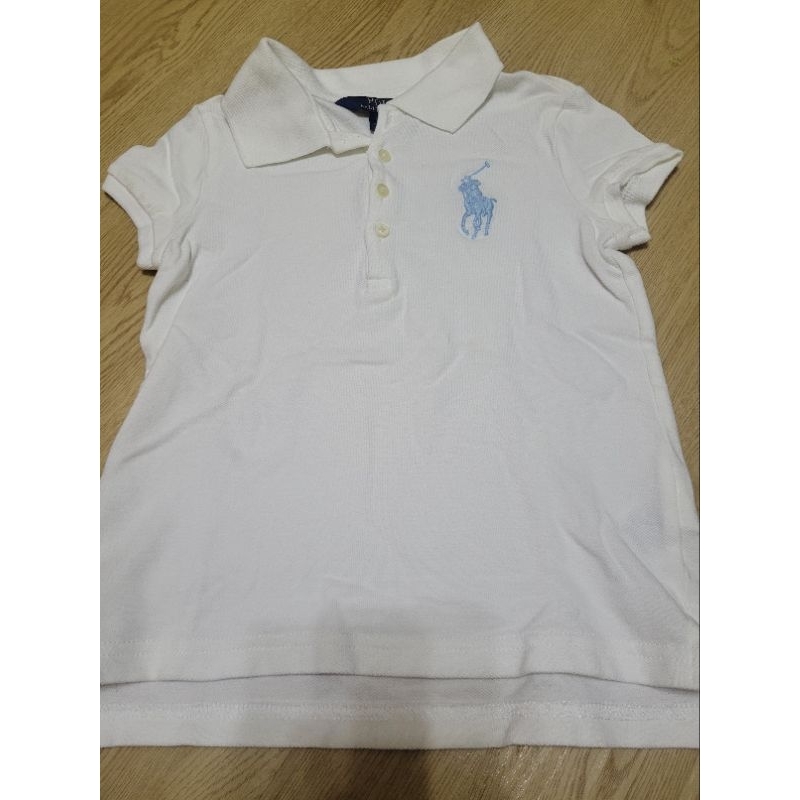 Polo RL 白色 Polo衫 藍馬 大馬 6 女童