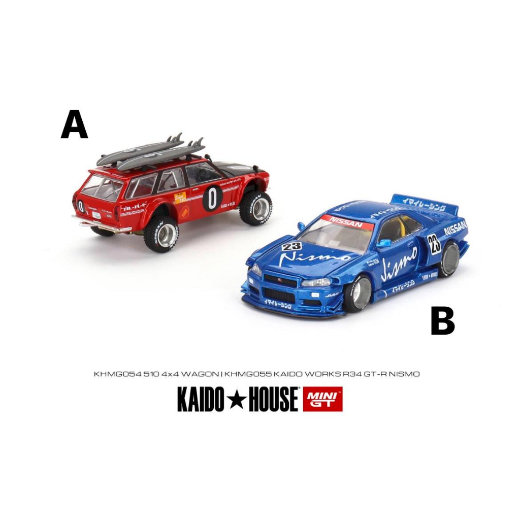 (林口現貨) MINI GT × KAIDO HOUSE  510 WAGON、GTR R34