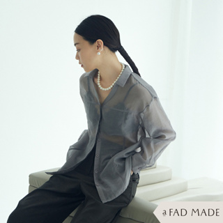 AFAD MADE- 剪接透明雪紡襯衫【21010206】