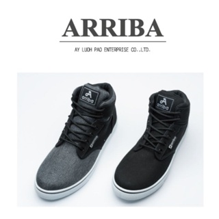 ARRIBA 艾樂跑男鞋 耐磨透氣 中筒百搭休閒鞋 灰色 黑色 FA524