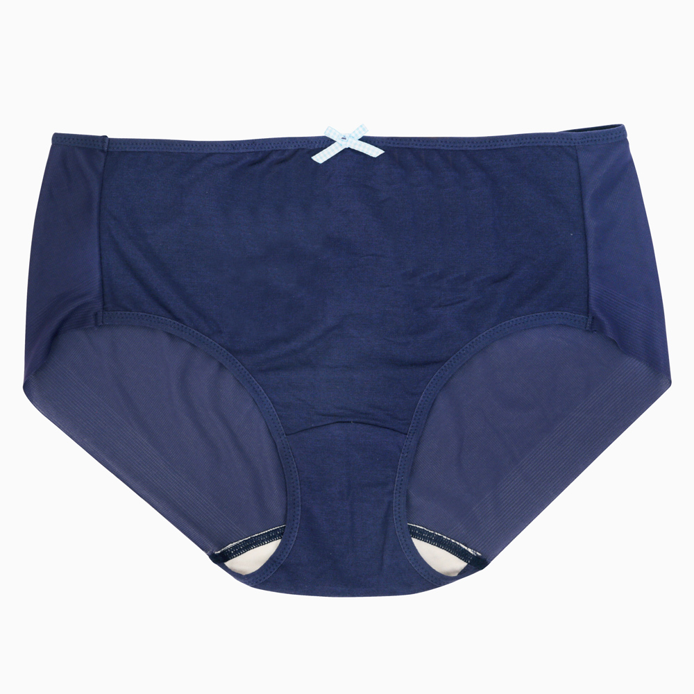 【Gennies 奇妮】牛奶紗 孕婦中腰內褲-深藍(GB62)