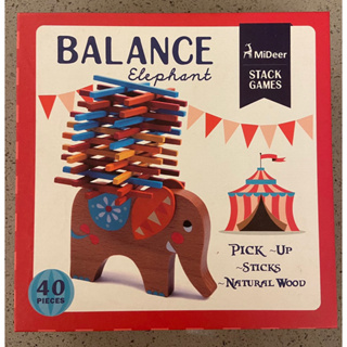 彩棒遊戲-木製大象平衡木疊疊樂