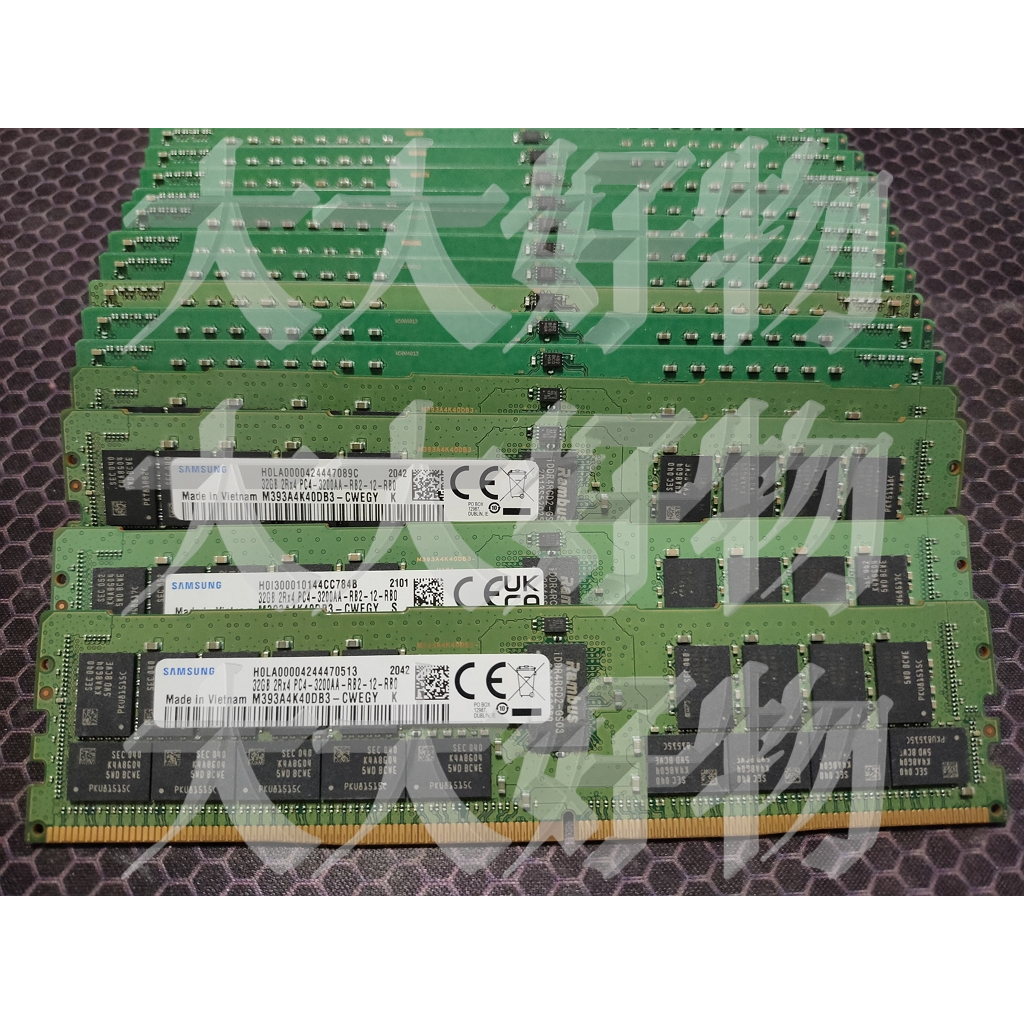 三星 Samsung 32GB 2Rx4 PC4-3200AA-RB2 DDR4 伺服器記憶體 內存 二手拆機良品
