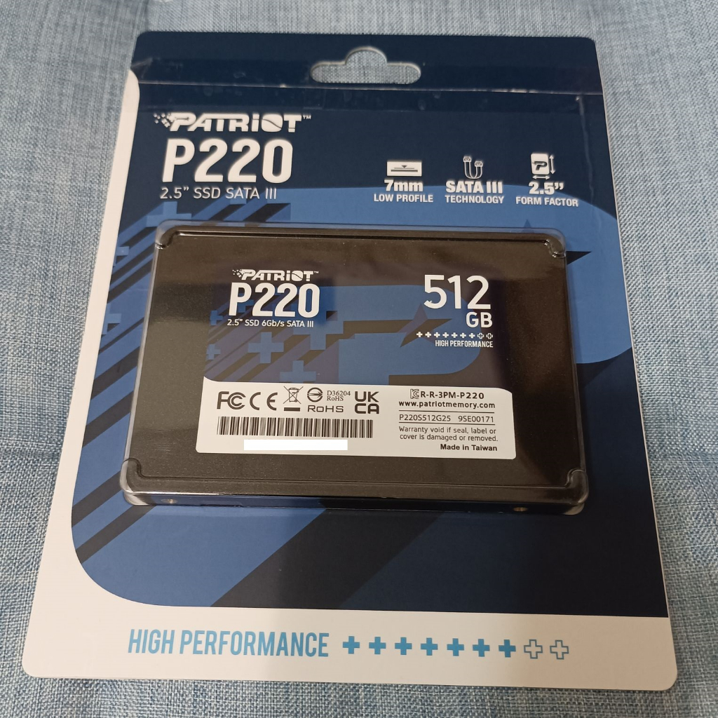 Patriot 美商博帝 P220 512G 2.5吋 SSD 固態硬碟