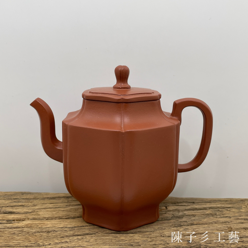 15 央雨景徳鎮紫砂壺 朱泥塗り中国茶壺