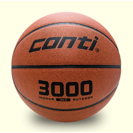 【巨詮】conti 3000 超軟PU貼皮籃球(7號球) 室內室外都適用(贈送球網+1、球針+1)