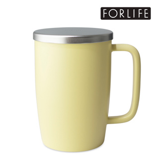 【節日送禮】【FORLIFE總代理】美國品牌茶具 -露水/ 濾網泡茶杯組 (大)523ml-檸檬草黃