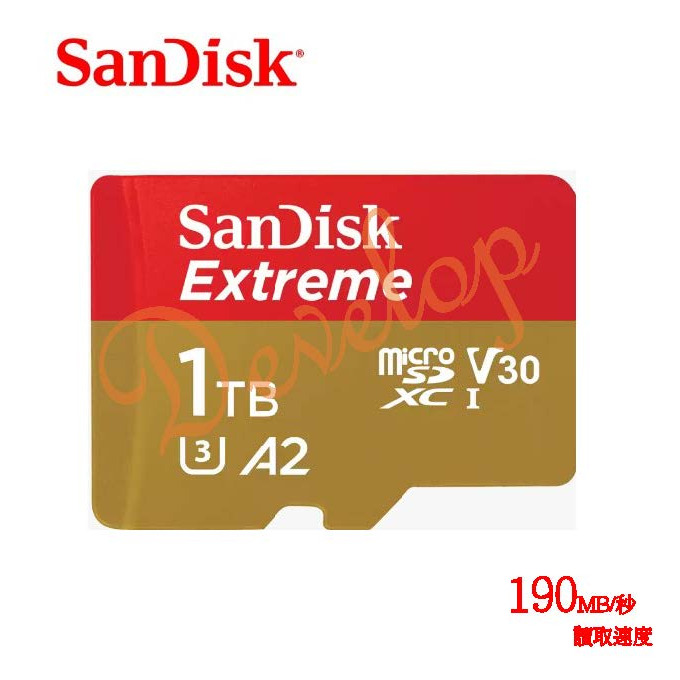 SanDisk Extreme microSDXC UHS-I V30 A2 1TB 記憶卡 公司貨