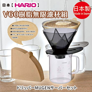 日本製【HARIO】V60樹脂無限濾杯組