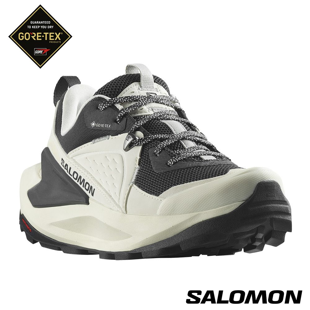 新品【Salomon】 女低筒登山鞋 ELIXIR Goretex 472967 『香草白/幻灰/灰』登山行休閒低筒鞋