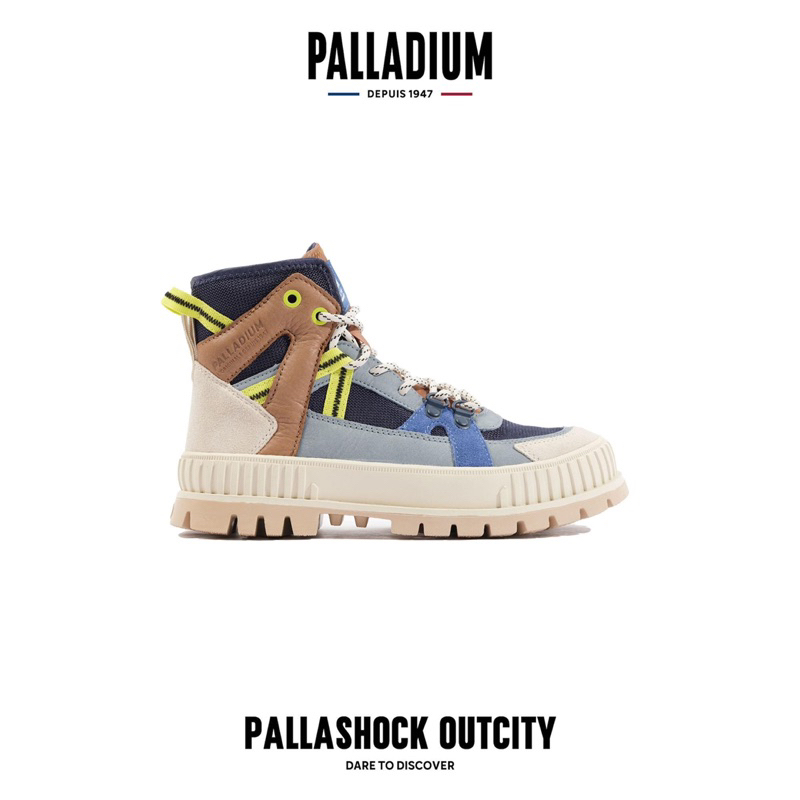 DY• PALLADIUM PALLASHOCK OUTCITY 靛青 巧克力靴 厚底 高筒 女鞋 98877-425