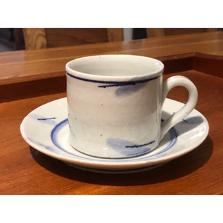 日本買回 個人杯 咖啡杯 陶瓷杯 清爽藍白no.1584-1