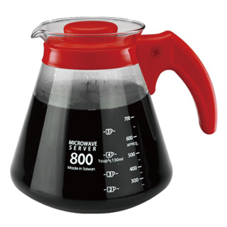 【TIAMO】耐熱玻璃咖啡壺 通過SGS檢測/HG2222R(800cc/紅)|Tiamo品牌旗艦館