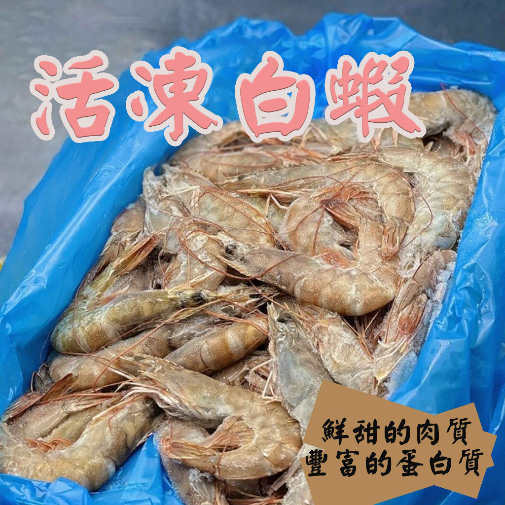 活凍白蝦 40 50 蝦子 海鮮 冷凍 白蝦 [蝦皮代開發票]