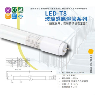 【臺灣品牌】 T8 LED 微波感應燈管 1尺2尺4尺 全滅 微亮 人體感應燈管 4米感應 兩年保固