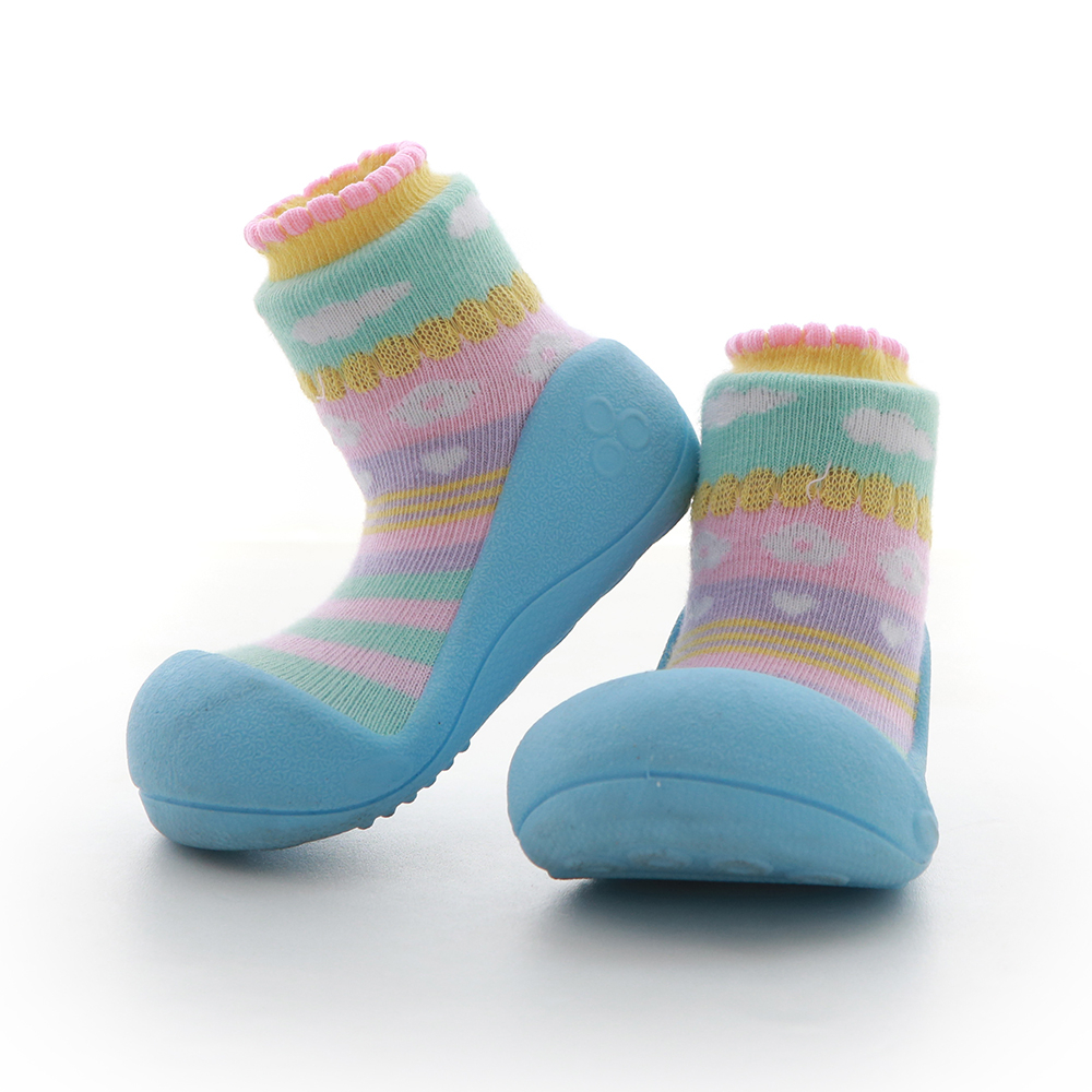 韓國Attipas-快樂學步鞋-嗡嗡繽紛粉藍-襪型鞋