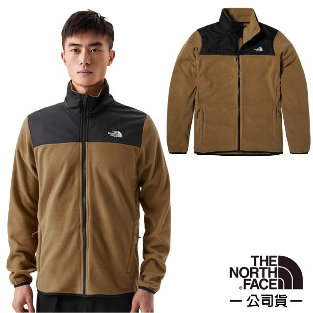 【美國 The North Face】男 款快排保暖刷毛外套 TKA 100 登山中層夾克 可套接_49AE