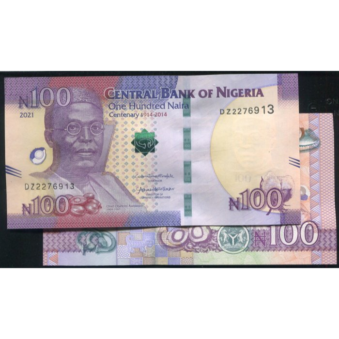 【紀念鈔】NIGERIA(奈及利亞), P-NEW , 100-NAIRA , 2021 建國百年 ,品相全新UNC