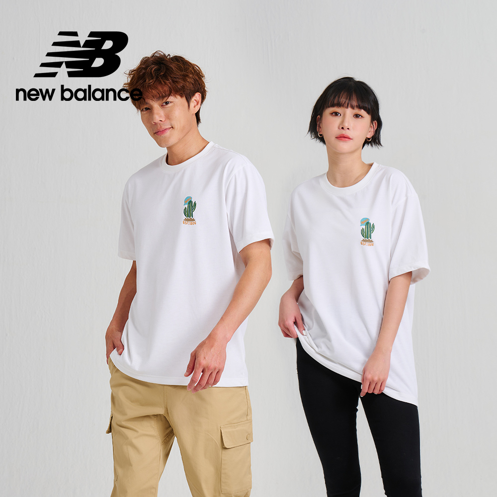 【New Balance】 NB SDS可愛仙人掌厚磅短袖上衣_男性_白色_AMT33356WT