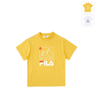 【FILA】KIDS 孩童款 短袖 純棉圓領上衣-黃色 1TEW-8300-YE