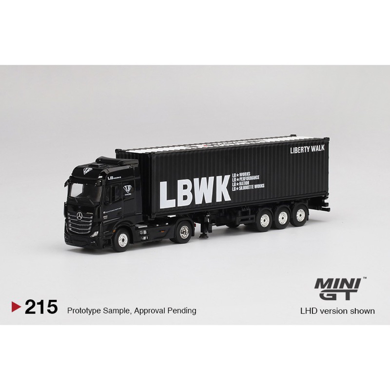 全新 215 1/64 Mini GT 賓士benz 拖車 Actros LBWK Container 貨櫃車 貨車 黑