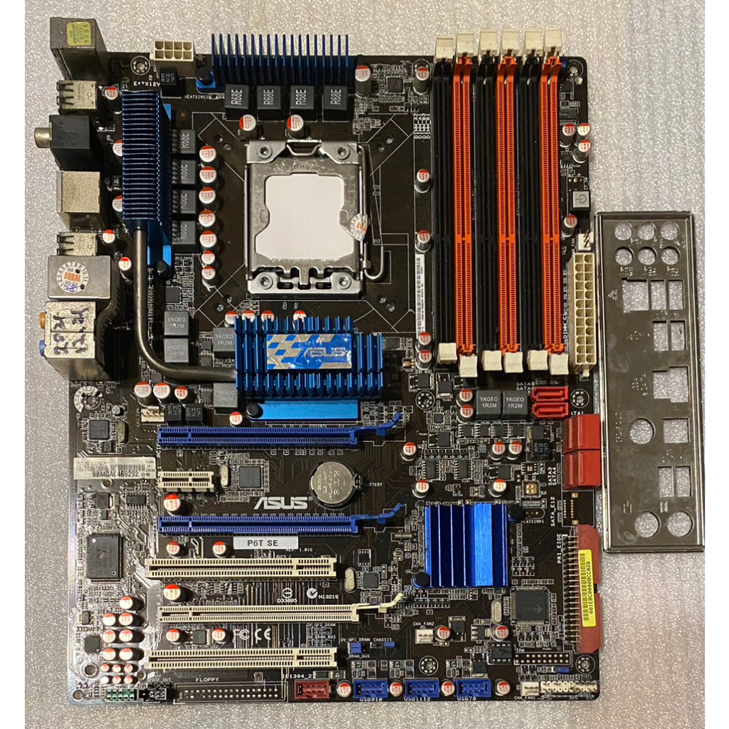 華碩 P6T SE LGA 1366 主機板 X58 附擋板 +送 i7-920 模擬八核處理器