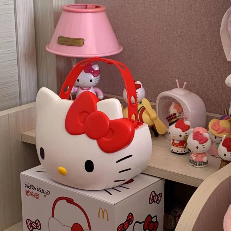 全新 泰國麥當勞限定Hello Kitty萬用置物籃/車用置物籃/野餐手提籃/化妝收納籃