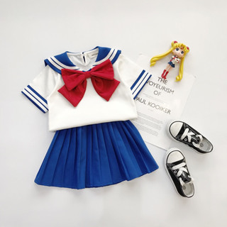 現貨夏款ins款兒童男女童日系水手服學院風 短袖套裝幼兒園穿搭 jk制服高校生制服萬聖節cosplay姐妹裝姐弟裝兄妹裝