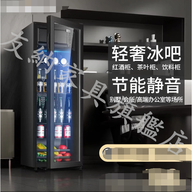 友納家具旗艦店：透明單門冰箱冰吧家用小型冷藏櫃商用辦公室茶葉飲料紅酒櫃