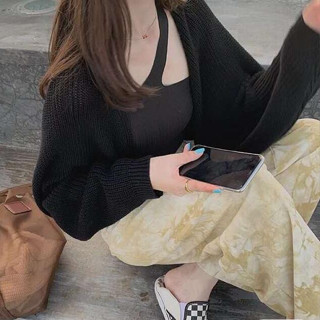 愛依依 短款上衣 外套 毛線衣 新款針織開衫外套法式寬鬆顯瘦溫柔風氣質軟糯長袖短款上衣2F099-3330.
