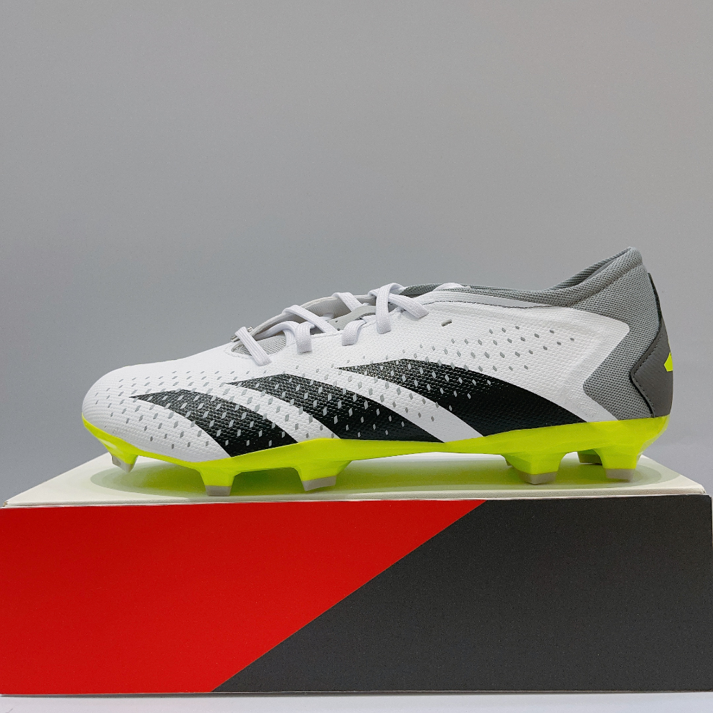 ADIDAS PREDATOR ACCURACY.3 男女足球鞋 白螢光綠 釘鞋 GZ0014