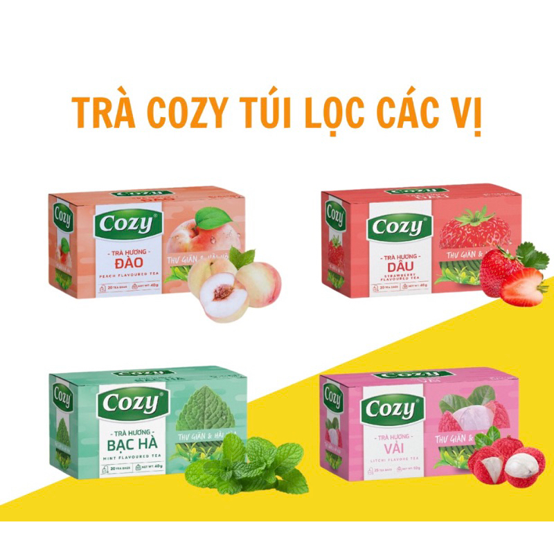 🇻🇳Trà Cozy túi lọc 25 túi-50g/Cozy茶濾袋25袋-50g水蜜桃，草莓，荔枝，薄荷，諾麗果