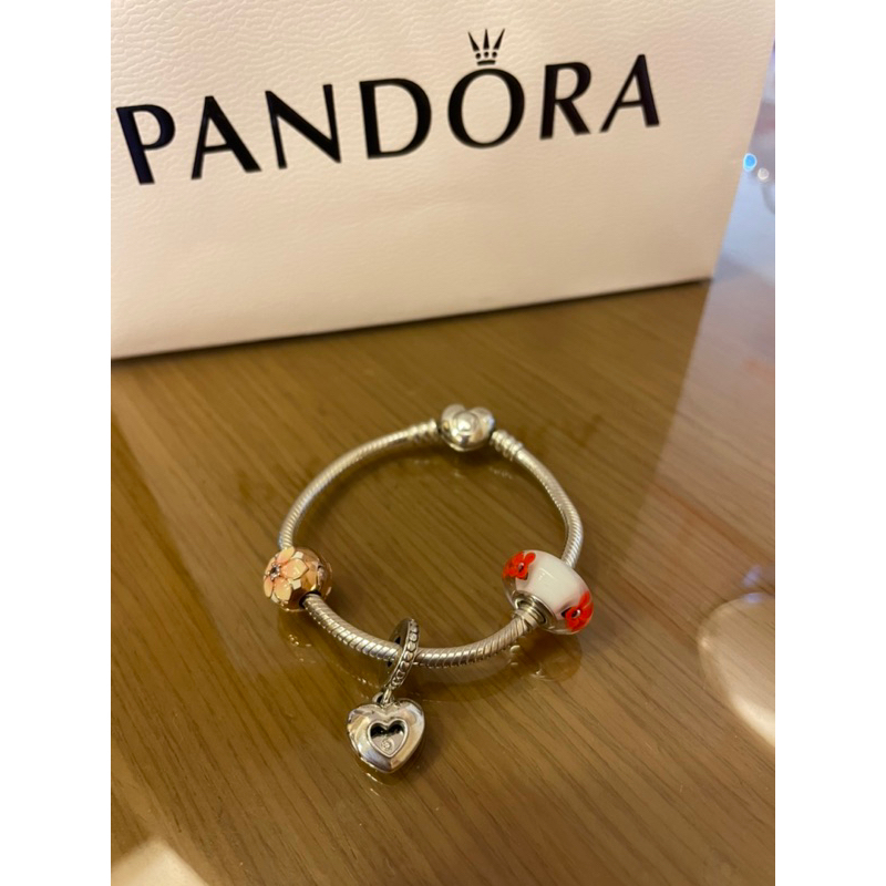 正品Pandora 潘朵拉手鍊串珠（蛇鏈、琉璃串珠、玫瑰金固定扣各個價錢詳說明欄）