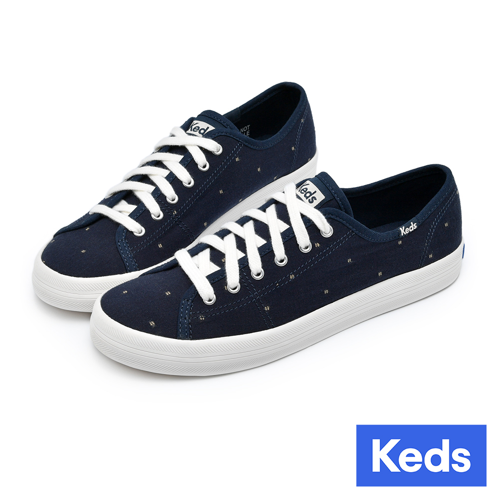 【Keds】KICKSTART 經典時尚縫線綁帶休閒鞋-深藍 (9234W132229)