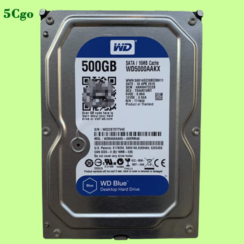 5Cgo【含稅】WD/西部數據 WD5000AAKX 500GB 3.5寸 7200轉16M 藍標桌上型電腦