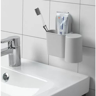 [IKEA代購]RÅNEN 吸盤式牙刷架 附漱口杯 牙刷架 浴室收納 吸盤式