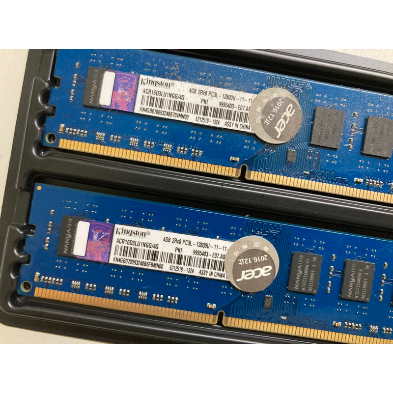 桌上型 金士頓 Kingston DDR3L-1600 4GB 2Rx8 PC3L-12800U （雙面）