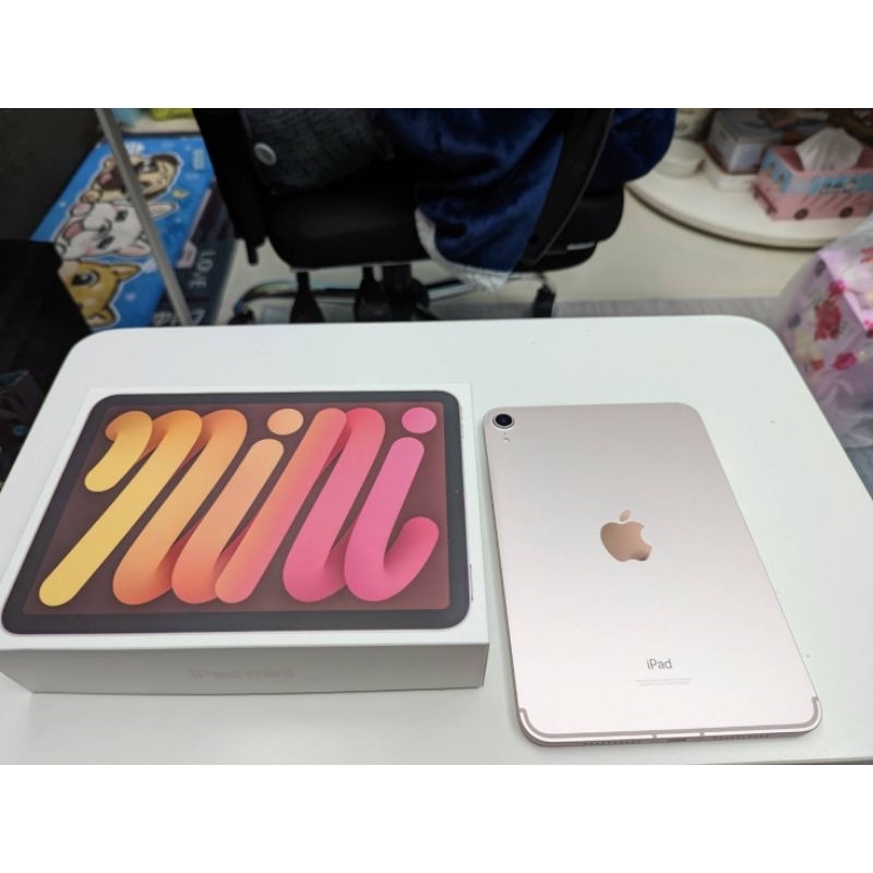 （二手）iPad mini 6 LTE版（Wi-Fi+行動網路）64G 粉色 極新機 配件皆未拆開使用過