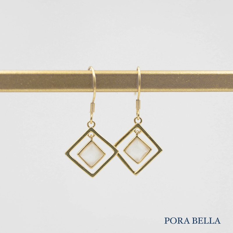 <Porabella>925純銀耳環 掛勾式 簡約幾何 時尚氣質韓風 不規則小眾 Earrings