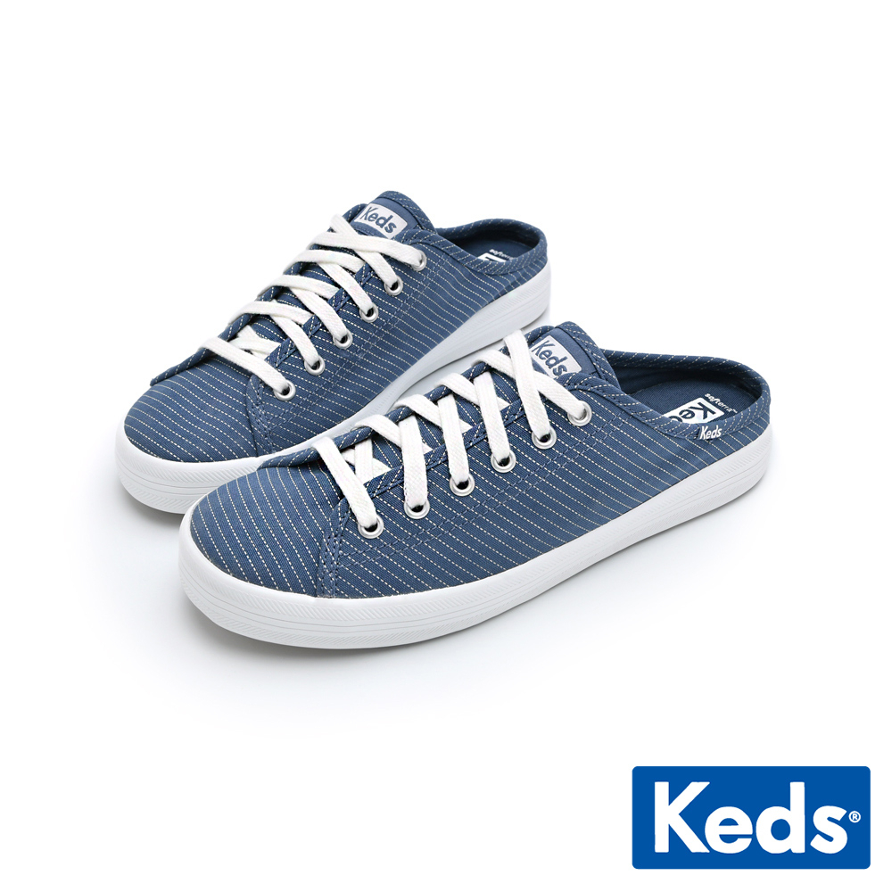 【Keds】KICKSTART MULE 經典帆布綁帶穆勒鞋-藍 (9232W123484)