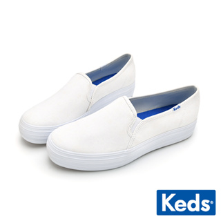 【Keds】TRIPLE DECKER 時尚厚底帆布休閒便鞋-白 (9231W133503)