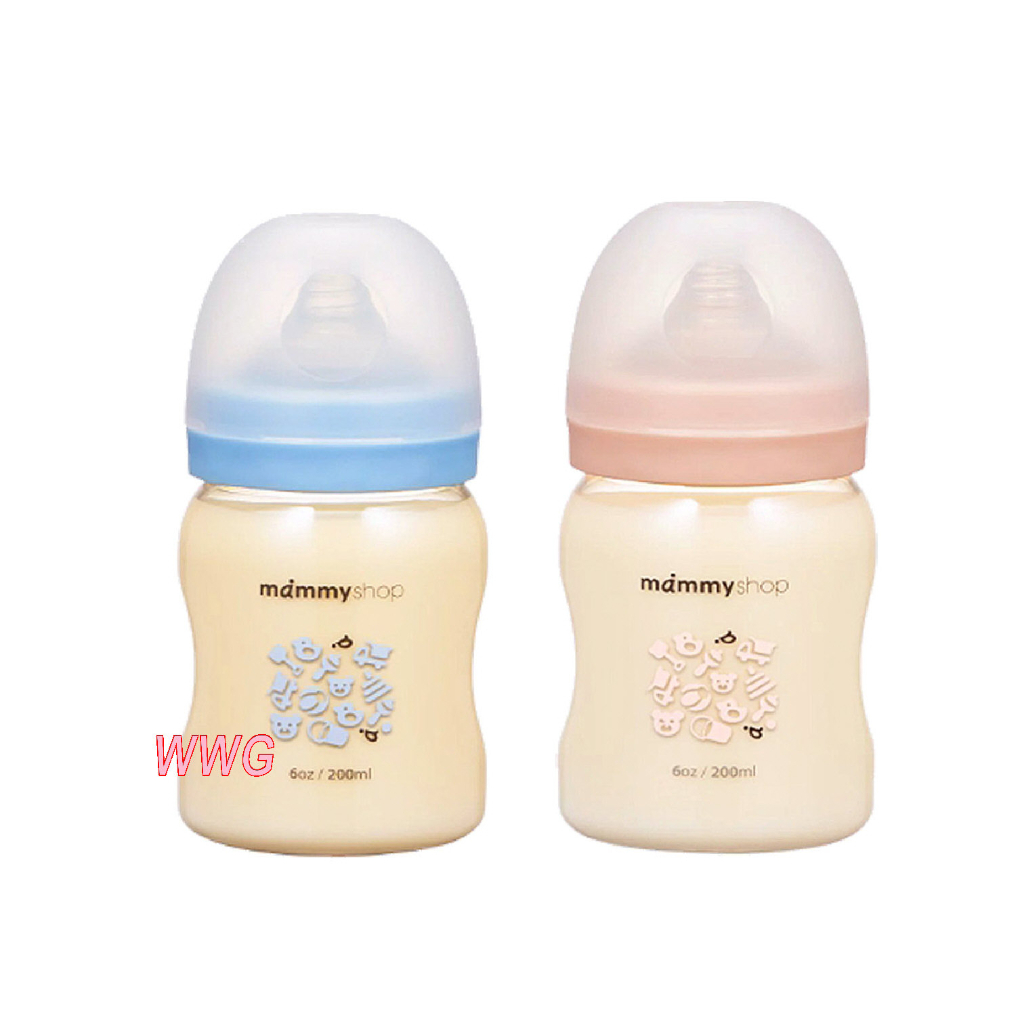 mammyshop 媽咪小站母感體驗2.5寬口徑PPSU奶瓶 200ML，最貼近媽媽乳房觸感奶嘴 5折優惠