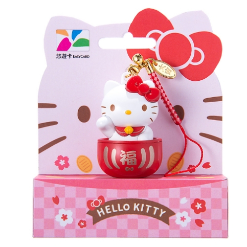 ღ ღ現貨 全新未拆 HELLO KITTY招財達摩3D造型悠遊卡 三麗鷗