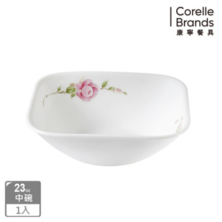 【美國康寧 CORELLE】田園玫瑰方形23oz小碗