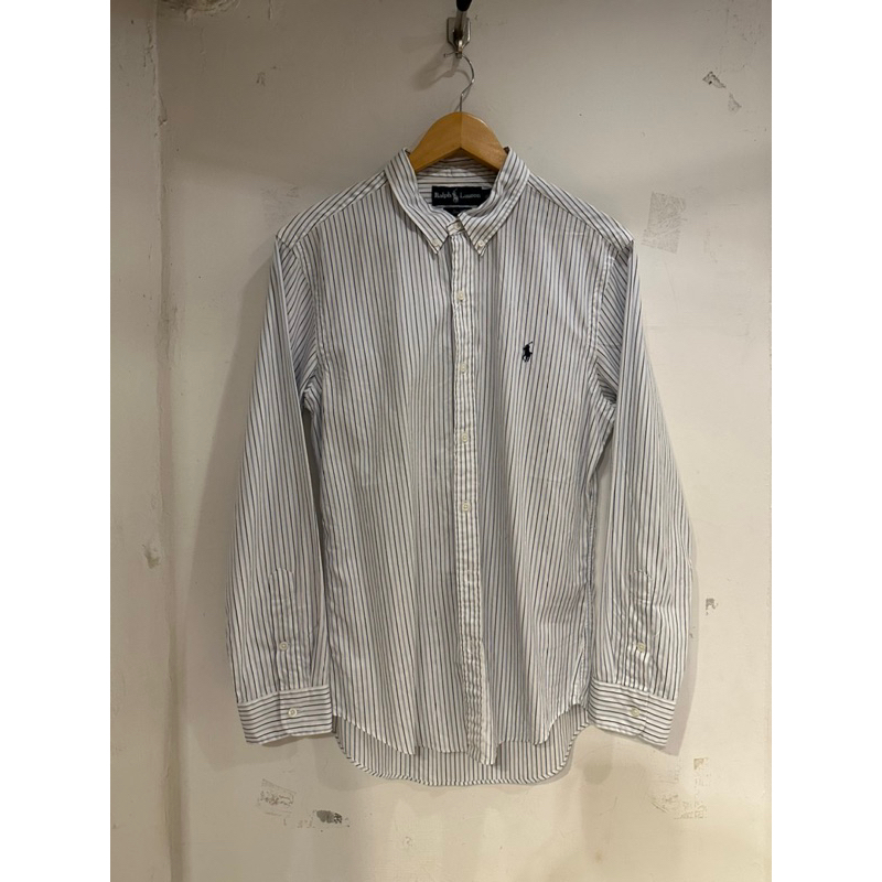 Polo Ralph Lauren stripe L/S Shirt 藍白條紋 馬球 小尖領 襯衫