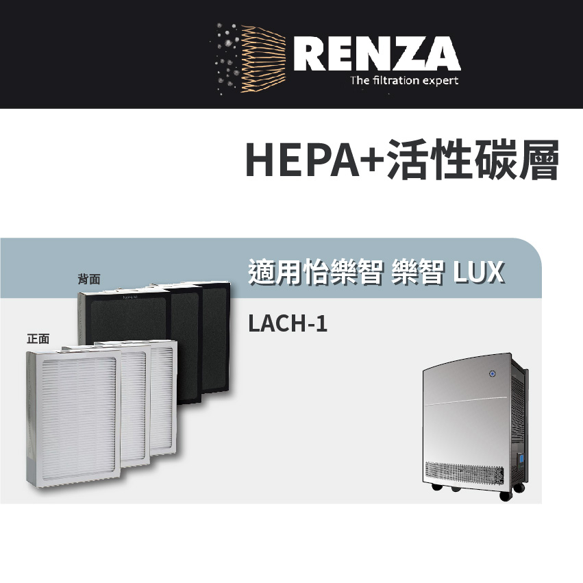 適用 LUX 怡樂智 樂智 LACH-1 高效能空氣清淨機 高效HEPA活性碳濾網 3入組